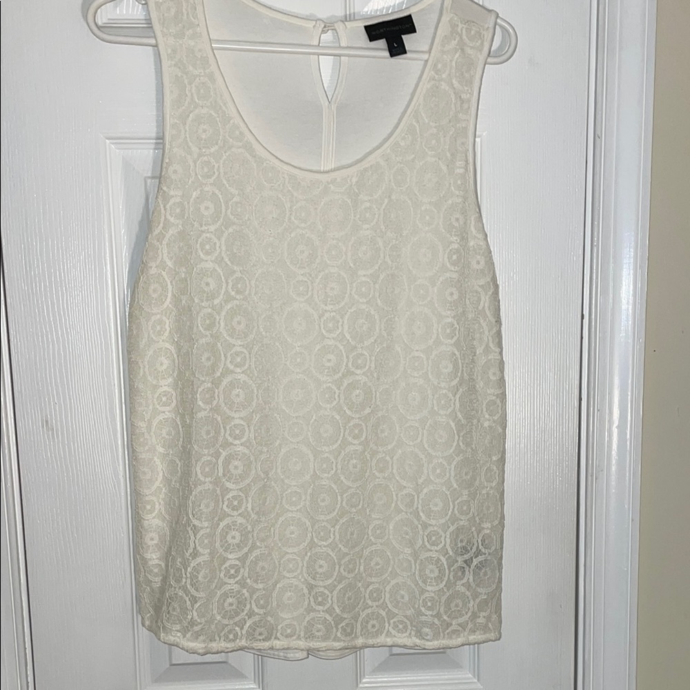 Worthington Cream Lace Tank Top
